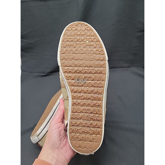 Signature Coach Dawnell Patchwork Leather Suede Lace Up Sneakers Size 7.5M Brown - Picture 11 of 13